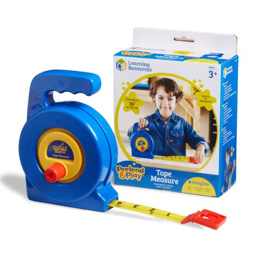 Learning Resources Pretend Play 3" Long Tape Measure - Ages 3+ Kids Measuring Tape, Measuring Tape Retractable, Educational Toys for Kids Tape Measure, 3 Feet