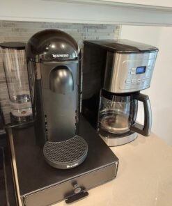 Nifty Vertuoline Rolling Coffee Pod Drawer – Satin Black Finish, 40 Pod Capsule Holder, Compact Under Coffee Pot Storage, Office or Home Kitchen Counter Organizer Satin Black Finish | 40 Pod Capsule Holder 36 81XGJ07yrPL