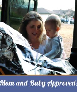 Car Seat Sun Shade Cover - Keep Your Baby's Carseat at a Cooler Temperature - Covers and Blocks Out Heat & Sun - More Comfortable for Baby or Child - Protection from UV Sunlight - Mommy's Helper 27 81XHVJ4HfiL 1