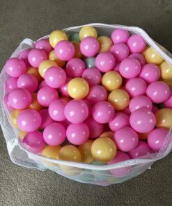 Amazon Basics BPA Free Crush-Proof Plastic Pit Ball with Storage Bag, Toddlers Kids 12+ Months, Pack of 400 Balls, 6 Pastel Colors 35 81XIUUTEIfL