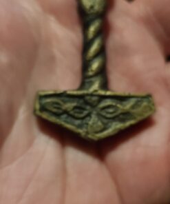 Norse Tradesman Thor's Hammer Necklace - Solid Brass Mjolnir Pendant with Adjustable Genuine Leather Cord 35 81XJ46SN07L