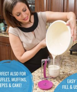 KPKitchen Pancake Batter Dispenser - Kitchen Must-Have Tool for Perfect Pancakes, Cupcake, Waffle, Muffin Mix - White Elephant Gifts - Baking Supplies for Griddle - Pancake Maker with Measuring Label 23 81XJdwSJmZL
