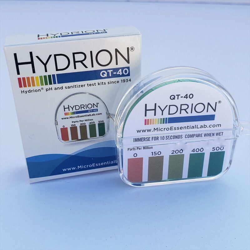 Hydrion QT40 Quaternary Sanitizer Test Tape 15 Feet Roll Quat Color