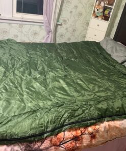 CANWAY Double Sleeping Bag,2 Person Sleeping Bag Lightweight Waterproof with 2 Pillows for Camping, Backpacking, or Hiking for Adults or Teens Queen Size XL & XXL Army Green 36 81XLIDgotL