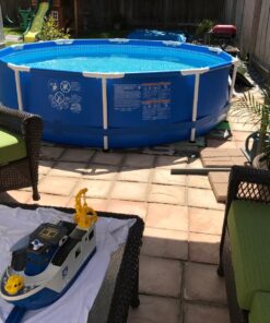 Intex 18ft X 48in Metal Frame Pool Set with Filter Pump, Ladder, Ground Cloth & Pool Cover 18-Feet by 48-inch 37 81XNI03rpzL