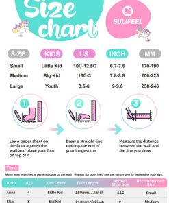 SULIFEEL Rainbow Unicorn 4 Size Adjustable Light up Roller Skates for Girls Boys for Kids A Rainbow Medium - Big Kid 27 81XNSPlnWL