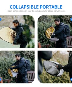 NEEWER 32 Inch/80 Centimeter Light Reflector Light Diffuser 5 in 1 Collapsible Multi Disc with Bag - Translucent, Silver, Gold, White, and Black for Studio Photography Lighting and Outdoor Lighting 80cm 30 81XOFBNmwuS