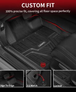 LASFIT Floor Mats Fit for Honda Civic 2016-2021 1st & 2nd Row Set, All Weather TPE Car Liners Black 22 81XON5Hp 6L
