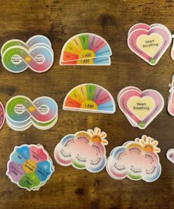 Cusprtm 48 Pcs Anxiety Sensory Stickers, 2 Textured Tactile Rough Calm Stickers Large Size Breathing Stickers Mindfulness Stickers for School Office Classroom Adults Teens Sensory Items 65 81XOsFnrZOL