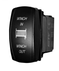 STVMotorsports Laser Red Momentary Rocker Switch Winch in/Out 20A 12V (ON)-Off-(ON) LED Lighted for Car Truck Boat ATV UTV 8 81XPFIjPjUL