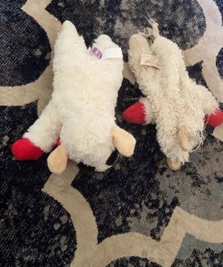 Multipet Plush Dog Toy, Lambchop, 10", White/Tan, Small 10" 40 81XPsovm3jL