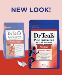 Alternative view of Dr Teal's Pure Epsom Salt Soak, Wellness Therapy with Rosemary & Mint, 3 lbs (Pack of 4) (Packaging May Vary) 3 Pound (Pack of 4)