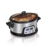 Hamilton Beach 33861 Portable Programmable Slow Cooker, Dishwasher Safe Crock, 6 Qt, FlexCook Dual Digital Timer/2 Heat Settings, Lid Lock for Easy Travel, Silver 21 81XQGUCdMaL
