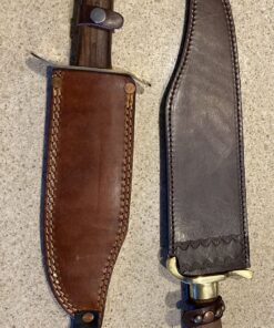 SZCO Supplies 15” Classic Wood Handle Carbon Steel Bowie Blade Outdoor Survival Knife,Brown/Brass 53 81XQcyz367L