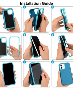 CAFEWICH Compatible with iPhone 12 Case/iPhone 12 Pro Case 6.1-Inch (2020), Heavy Duty Defender 3-Layer Rugged Shockproof Drop Protective Cover Phone Cases for iPhone 12/12Pro,Purple Blue Purple blue 19 81XR4WfNxKL