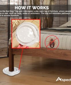 ASPECTEK Bed Bug Trap, Bed Bug Interceptor, Bed Bug Traps (Pack of 4). Flea Traps, Safe Eco Friendly, Bed Bug Eliminator (White) 4 Pieces 15 81XRj21KXAL