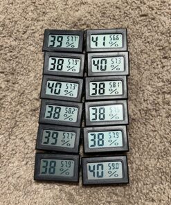 Pgzsy 12 Pack Mini Small Digital Electronic Temperature Humidity Meters Gauge Indoor Thermometer Hygrometer LCD Display Fahrenheit (℉) for Humidors, Greenhouse, Garden, Cellar3 33 81XS7EM2CgL