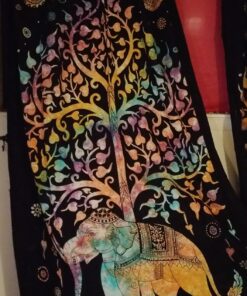 Marubhumi Psychedelic Mandala Hippy Tie Dye Tree of Life Room Decorations Tapestry Wall Hanging Tapestries (Multi Black, Twin Size, 85 x 55 Inch) Multi Black 25 81XSU1I0FqL