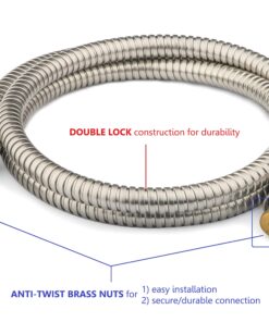 Ana Bath 5-Inch Anti-Clog High Pressure LARGE Dual Shower Head with Handheld Spray - 5 Unique Spray Modes/BRASS CONNECTOR/5 Ft Stainless Steel Hose/Spot Resist Brushed Nickel 25 81XT9tWKVOL