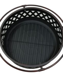 Sunnydaze Bronze Crossweave Wood-Burning Fire Pit - Includes Spark Screen, Fireplace Poker, and Round Cover - 36-Inch 36 in 28 81XTR8CGUPL