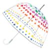 Totes Signature Clear Bubble, Rain & Windproof Umbrella - Perfect for Weddings, Travel and Outdoor Events - Curved Handle with Deluxe Finish, in Transparent or Colorful Design Options Regular Dots