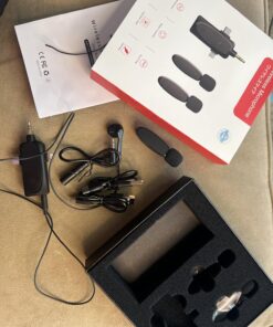 IMAXTOP Wireless Lavalier Microphone,Professional Microphones for iPhone Android Camera,2.4G Ultra-Low Delay Lapel Mic with Noise Reduction-3 in 1 Mini Mic for Recording,Live Streaming,YouTube,TikTok Black 30 81XVFznY9jL 1