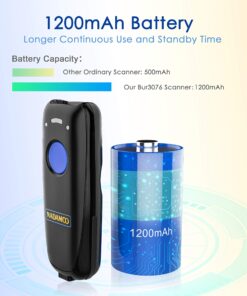 NADAMOO Wireless Barcode Scanner Compatible with Bluetooth Function, 2.4G Wireless & Wired 3-in-1 Bar Code Scanner Portable USB CCD Reader, Work with Tablet iPhone iPad Android Windows Mac OS Blue 18 81XWta2SzYL