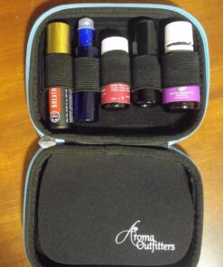 Aroma Outfitters Essential Oil Carrying Case. Premium Storage Protection & Organizer for Roller Bottles. Carry Case Protects up to 10 Roller Balls and Sample Drams - Perfect for Travel (Blue) 10 Bottle Blue 39 81XYoPYQ93L
