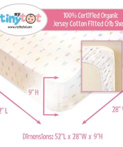 My Tiny Tot Baby Crib Sheets Boy or Girl (2 Pack) – Organic Cotton Fitted Crib Sheet Set for Baby Crib Mattress – Extra Soft, Premium Baby Nursery Bedding – Pink 12 81XZ26wxjzL