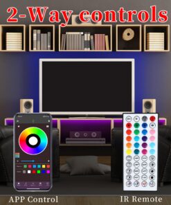 QZYL LED Lights for Bedroom, 25FT RGB LED Strip Lights with 44 Keys IR Remote, Smart LED Light Strip with Adhesive Backing Adjustable Brightness App Control for Bedroom Party Decoration 25 FT 11 81XZe7ULuzL