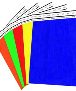 Heavier Tyvek Wristbands 7.5 Mil – Goldistock 500 Count Rainbow Variety Pack – ¾” Arm Bands - 100 Each: Neon Green, Blue, Red, Yellow & Orange Paper-Like Party Armbands - Wrist Bands for Events 12 81Xa91xOmSL
