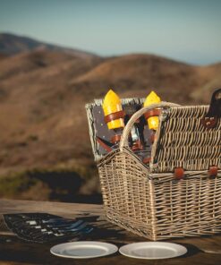 Alternative view of PICNIC TIME Piccadilly Picnic Basket, Romantic Picnic Basket for 2 with Picnic Set - Includes Utensil Set, Glasses, Plates, and Wine Opener, (Anthology Collection - Gray with Gold Accents)