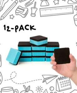 Impresa Mini Magnetic Dry Erase Erasers for Kids and Adults - 12 Pack - Whiteboard Erasers for School, Home, and Office - Classroom Supplies (2x2 Inches) 21 81Xbe7KmxUL