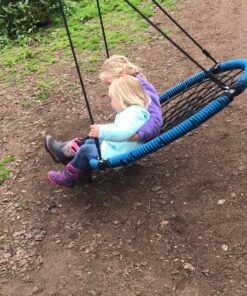 Royal Oak Giant 40" Spider Web Tree Swing, 600 lb Weight Capacity, Durable Steel Frame, Waterproof, Adjustable Ropes, Bonus Flag Set and 2 Carabiners, Non-Stop Fun for Kids (Blue) Blue 28 81Xbv0yQWtL