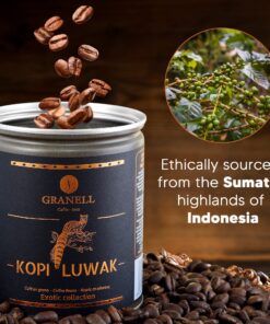 Granell Kopi Luwak Coffee Beans – Ethically Sourced Wild Civet Coffee, Gourmet Coffee Beans, Indonesian Luwak Arabica Whole Bean Coffee, Popular Coffee Gifts for Coffee Lovers, Men & Women 100g/3.5oz 3.52 Ounce (Pack of 1) 13 81Xc4XYPjBL
