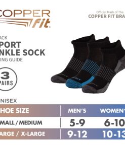 Copper Fit Ankle Length Sport Socks Small-Medium Black 10 81XcnWFK L
