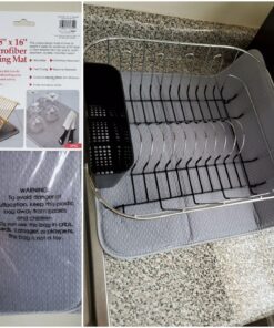 Norpro 18 by 16-Inch Microfiber Dish Drying Mat, Grey (359G), Pack of 1 40 81Xd77AbEJL