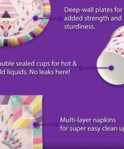 Pink Tribal Boho Girl Birthday Party Supplies Set Plates Napkins Cups Tableware Kit for 16 12 81XfAf5mjiL