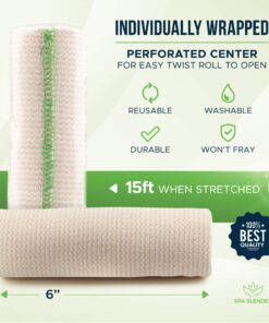 SPA SLENDER 6-inch Elastic Wrap - Compression Bandage with Hook and Loop Closure – Non-Latex Bandage Elastic Wrap for Injuries and Soreness – 2 pcs Washable Wide Elastic Bandage 2 Count 22 81XfrpVWH8L