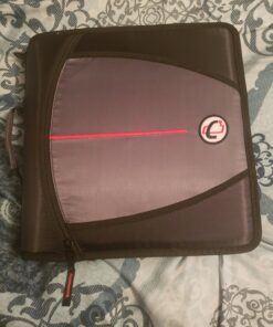 Case-it The Mighty Zip Tab Zipper Binder - 3 Inch O-Rings - 5 Color Tab Expanding File Folder - Multiple Pockets - 600 Sheet Capacity - Comes with Shoulder Strap - Black D-146 Single 37 81XgJw iTL