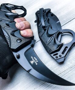 Snake Eye Tactical Everyday Carry Spring Assist Style Folding Pocket Knife EDC (Black) Black 25 81XgxW7yrL