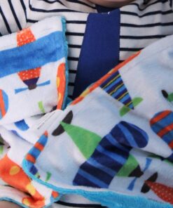 Unisex Baby Reversible Minky Dot Stroller Blanket (Choose Color) (Airplane/Turquoise) Airplane / Turquoise 15 81XhKYRpq8L