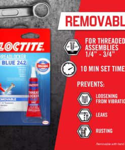 Loctite Threadlocker Blue 242 - Removable Thread Lock Glue for Nuts, Bolts, & Fasteners, Medium Strength Screw Glue to Prevent Loosening & Corrosion - 6 ml, 1 Pack 0.2 Fl. Oz (Pack of 1) 25 81Xhp7xIHkL