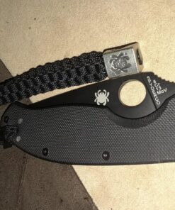Spyderco - Black Lanyard with Silver Square Bead - Box-Weave Pattern - BEAD1LY 13 81XiF4VCmwL