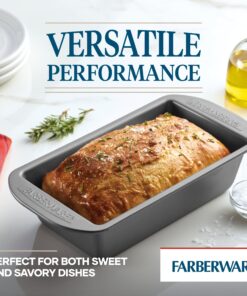 Farberware Bakeware Meatloaf/Nonstick Baking Loaf Pan Set, Two 9-Inch x 5-Inch, Gray Two 9-Inch x 5-Inch Loaf Pans 26 81XiSEBkstL