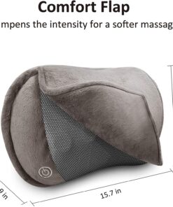 Snailax Shiatsu Massage Pillow with Heat -Deep Kneading Neck Shoulder Lumbar Calf Leg Foot Back Massager, Plush Cozy Design, Gifts for Men Woman 15.7" x 9.6" x 3.9" 30 81XicAL9cgL