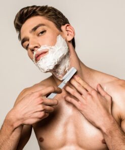 Utopia Care Professional Barber Straight Edge Razor Safety with 100-Pack Derby Blades - 100 Percent Stainless Steel (Silver) Silver 31 81XictPiL