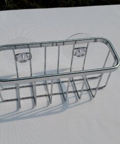 iDesign Gia Stainless Steel Dish Sponge Holder Basket with Suction Cups, Ideal for Kitchen Sinks and Bathroom Organization, Set of 1, Polished 40 81XirN1IN L