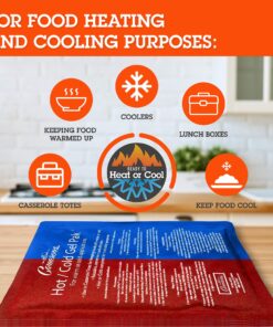 Hot or Cold Gel Pack - XL Ice & Heating Pack (8"x11") - Large Reusable Paks for Warm & Cold Compress, Treating Injuries, Physical Therapy - Keeps Food at Desired Temperature Warm or Cold for Hours 1 12 81XirP6WVL 2