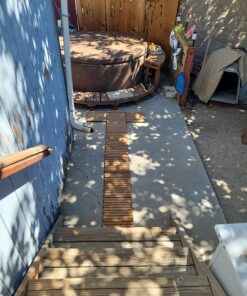 Bare Decor EZ-Floor Interlocking Flooring Tiles in Solid Teak Wood Oiled Finish (Set of 10), Long 9 Slat 10 sq ft 40 81XjNFNNjJL